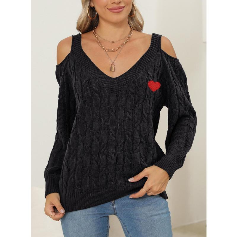 Женский осенне-зимний глубокий V-образный сексуальный свободный свитер без бретелек