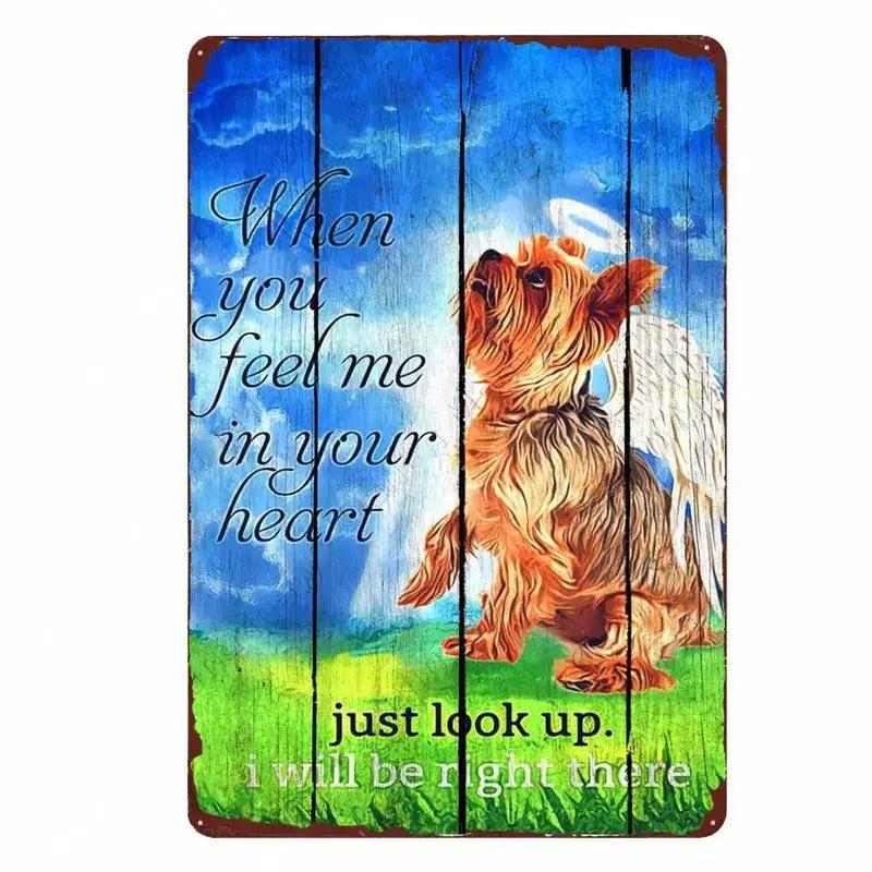 Винтажная забавная табличка для домашних животных йоркширский терьер металлическая жестяная вывеска корги немецкая овчарка художественный плакат собака паб бар домашний декор комнаты настенная тарелка