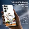 Cartoon C-Calvin Hobbes Cute Phone Case Luxury Electroplated Metal Frame Case For Samsung Galaxy S25 S24 S23 Ultra Funda