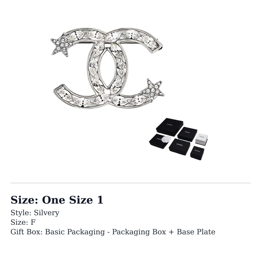 CHANEL Rhinestone Metal Brooches Women's Silver AB3367-B02390-N5957