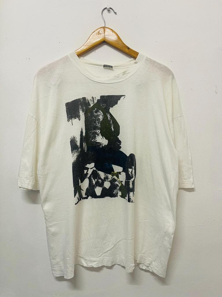 Vintage 90s Photo T-Shirt / Agents / Modelling / Fotoart / Photography / News / Artwork / World Issue / White / Foto Tee / M