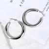 Punk Rock Minimalist 50mm Hoop Earrings Big Gold Alloy Thick Tube Round Circle