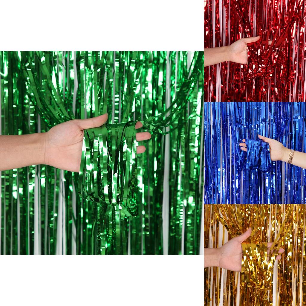 Elegant 2m Silver Laser Rain Curtain For Glamorous Party Decorations And Scene Setting