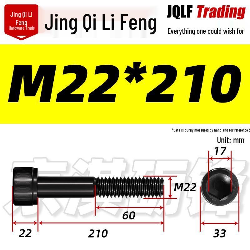 M20-M27 High Strength Blackened Hex Socket Head Cap Screw with Knurled Cylindrical Half Thread