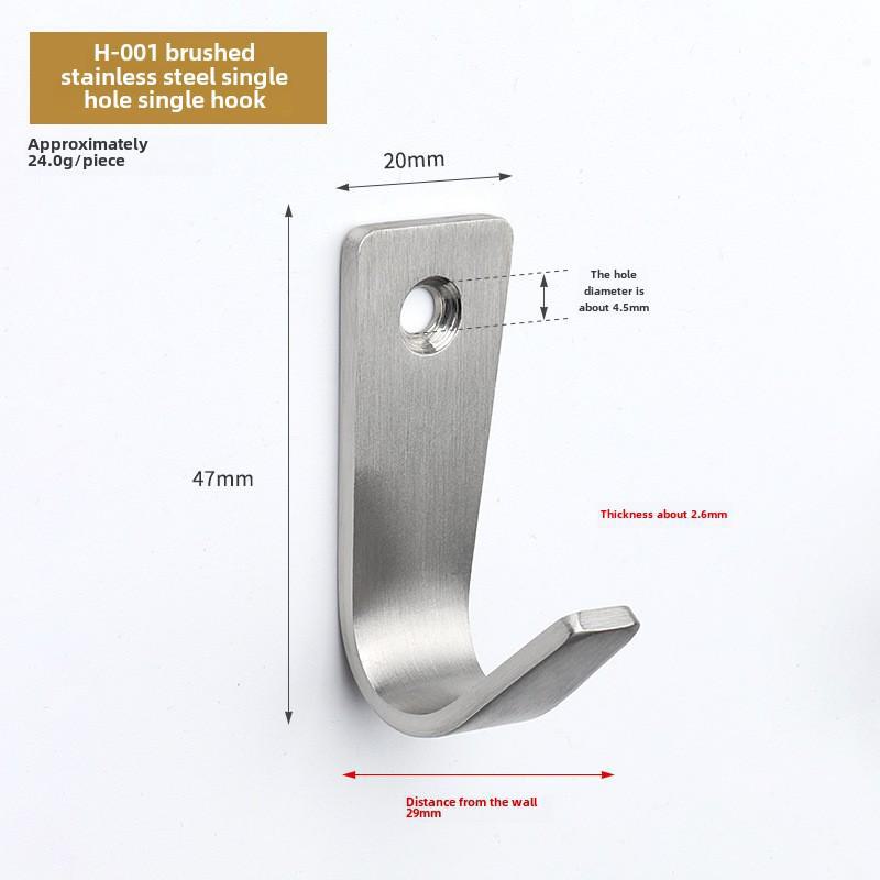 Black Stainless Steel Wall-Mounted Clothes Hook for Bathroom, Kitchen, or Door