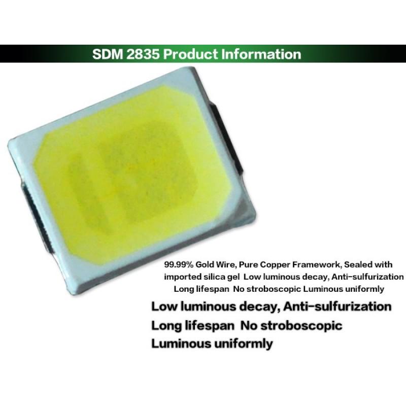 100 шт. SMD LED 2835 Белый чип 1 Вт 3 В Ультра яркий SMT PCB Светодиодная лампа на светодиодах