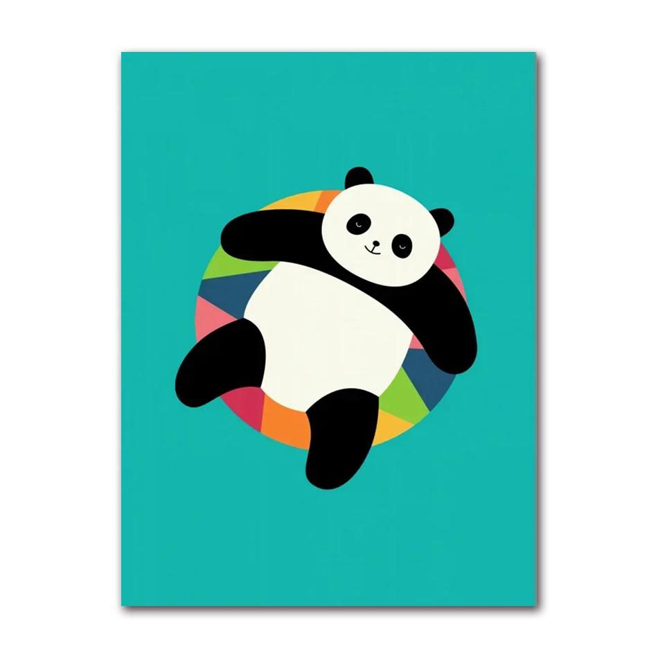 Canvas Painting Nordic Child Poster Fox Elk Raccoon Koala Cartoon Animal Print Modular Wall Art Pictures for Kids Room Decor