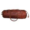 Old Men's Distressed Leather Retro Vintage Large Round Duffel Travel Gym Bag