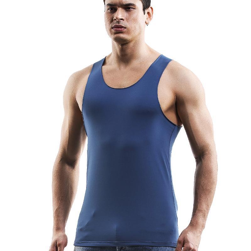 Мужской бесшовный флисовый спортивный жилет: Осенне-зимняя модель с V-образным вырезом, без рукавов, с широкими плечами, облегающая посадка, удобная внутренняя одежда