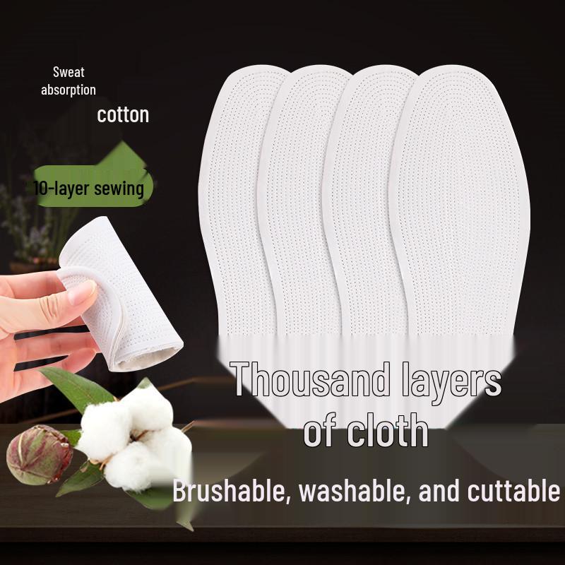 Унисекс Хлопковые Стельки с Влагопоглощающим Эффектом - Устойчивые к Запаху, Настраиваемые, Многослойная Конструкция