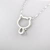 Подвеска в виде кошки с отверстием внутри, посеребренная подвеска, ожерелье, корейская версия ретро-украшений.