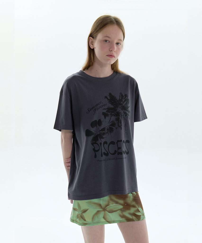 PISCESS Vintage Summer T-Shirt_Charcoal