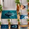 Реалистичный коврик для двери с рисунком косатки, милые дизайны косаток с океанским закатом и брызгами воды, нескользящий коврик для пола