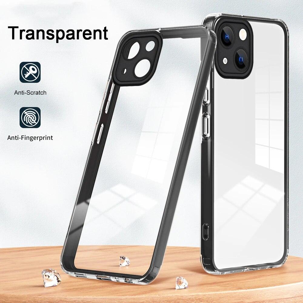 KEYSION Противоударный прозрачный чехол для iPhone 15 Pro Max 14 Plus, прозрачный силиконовый чехол из ТПУ + чехол для телефона из поликарбоната для iPhone 13 12 11 Pro Max