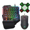 One-Handed Keyboard and Mouse Converter Set for Switch, Fortnite Keyboard, Compatible with SwitchSwitch LitePS4PS3Xbox, RGB Gaming Keyboard and Mouse