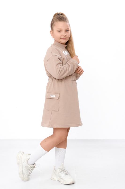 Girls' Dress – Demi-Season Casual Dress with «Convey a Smile» Print, Any season 6491-104-33 HC