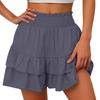 Women's Summer High Waist Ruffle Skirt Cute Flowy Skirt Casual Comfort Wrap Beach Pleated Skirt