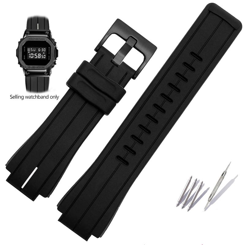 Силиконовый ремешок для часов Casio G-SHOCK GA2100 GA-2100 GM2100 DW5600 DW6900, модифицированный черный резиновый спортивный водонепроницаемый ремешок 16 мм