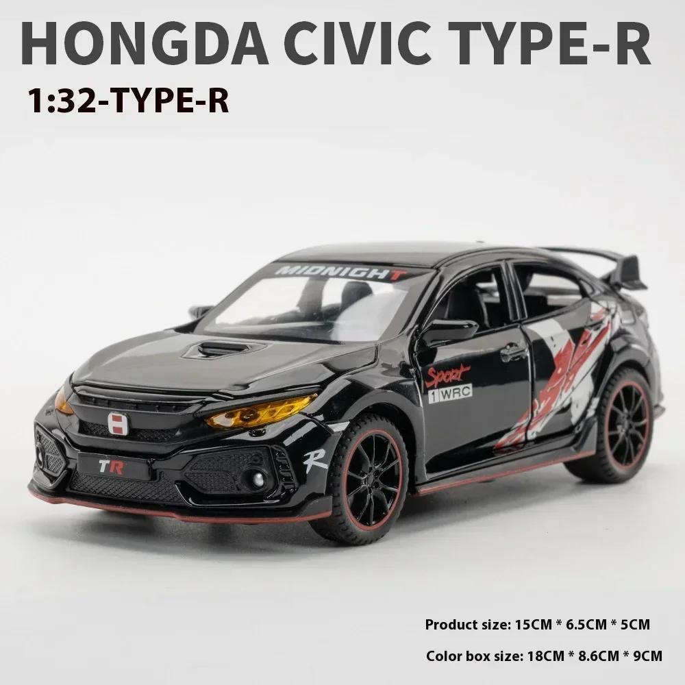 1 32 Honda Civic Type-R Super Modified Sport Car Alloy Metal Diecast Model Car Computer Desktop Ornaments Toys for Children GQ3
