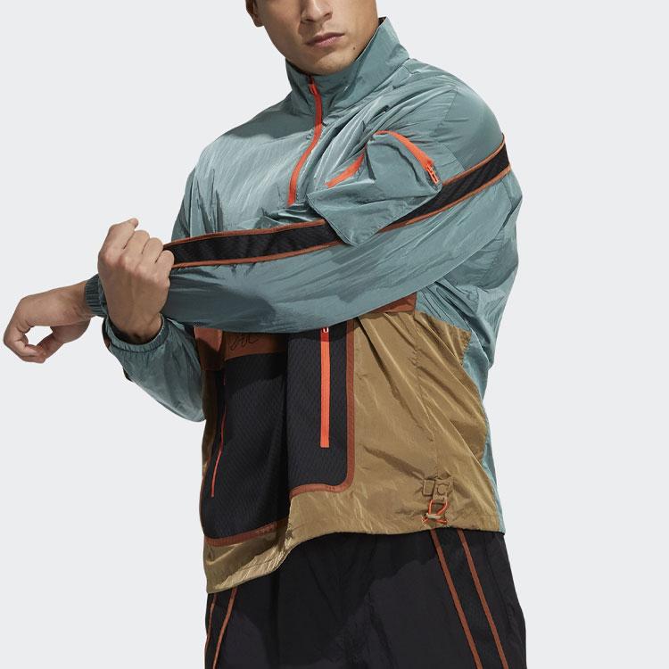 adidas Куртки Мужские Желто-Зеленые Стойка Умеренная Рабочая одежда GP0845