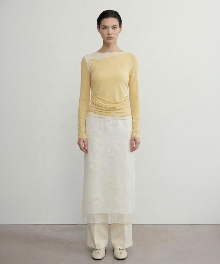 NORMOR Button-Up T-Shirt Butter