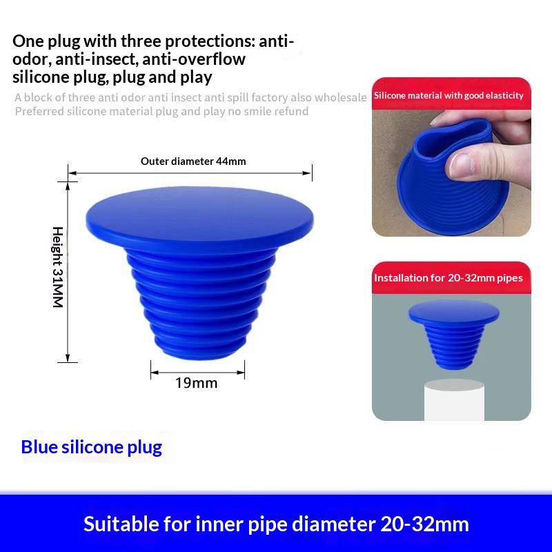 Silicone Water Pipe Sealing Ring Deodorant Leak Prevention Sewer Stopper for Balcony Bathroom Kitchen Drain