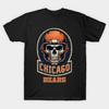 Мужская черная футболка с принтом Chicago Bears Череп Печать на бумаге для трансферной печати без вырезания Хлопковая футболка