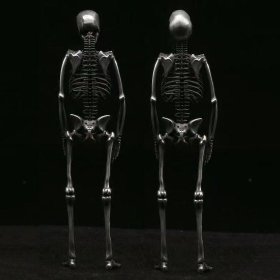 Хэллоуин Скелет Ожерелье Подвижные Суставы Готический Винтаж Металлический Скелет Висячие Украшения Цепи Кулон Мужчины Женщины Пара Ожерелье