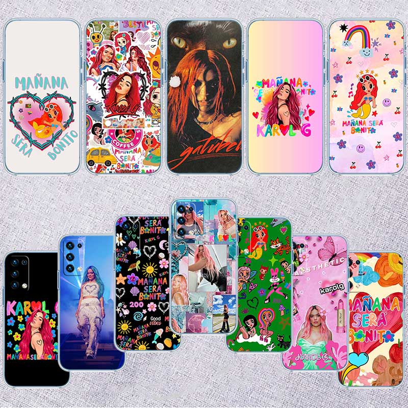 RE43 Karol G Transparent Phone Case for Samsung Galaxy A04 A04S A14 A23 A34 A54 M23 M33 M52 M53