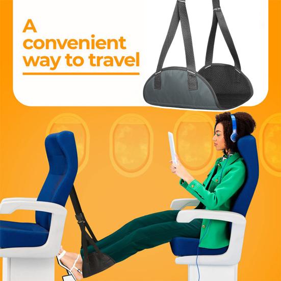 Длина гамака для ног в самолете Регулируемая длина дышащий сверхмощный высокоскоростной поезд Снятие усталости Подставка для ног Подвесной гамак под столом Все необходимое для путешествий
