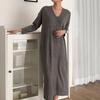 New ArriVals Open Run Side Split Loose Fit V Neck Long sleeVe Knit Dress