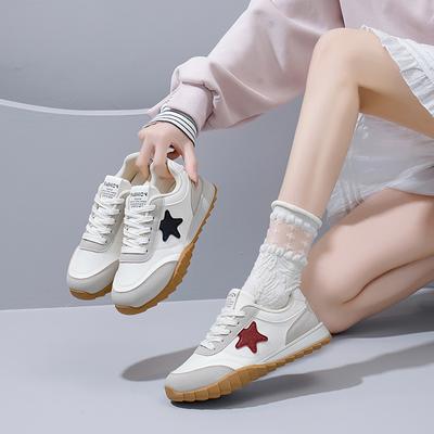 Повседневные кроссовки для женщин. Противоскользящие легкие кроссовки. Дышащие прогулочные кроссовки из искусственной кожи. Женские низкие кеды на шнуровке. Теннисная спортивная обувь.