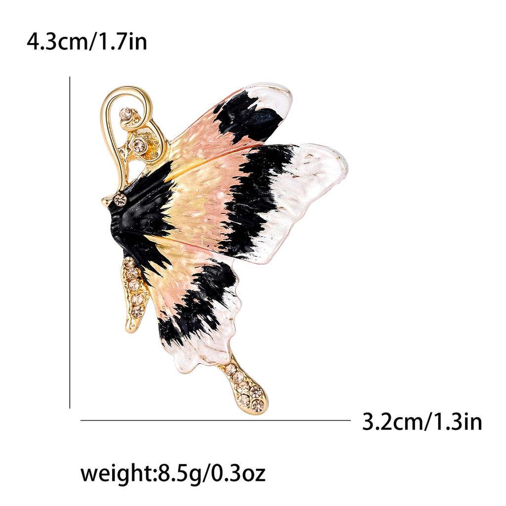 Enamel Butterfly Brooches for Women Unisex Rhinestone Insect Pins Banquet Party Backpack Gifts Jewelry Accessories