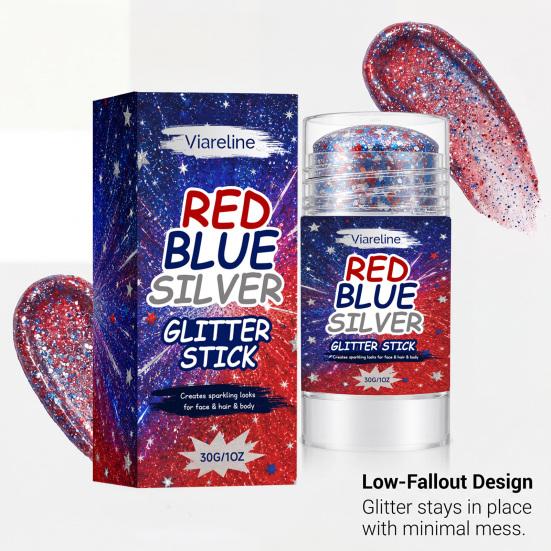 Patriotic Sparkling Ring Paste Red 1 Pc