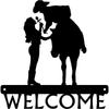 1pc Iron Art Romantic Couple - Cowboy & Cowgirl - Welcome Sign 12 Inch  for Living Room New Wall Decoration Hooks Wall Sticker