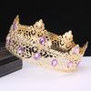Men's Crown Simple Multi Color Round King Crown Baroque Bride Retro Alloy Hair Crown Headdress