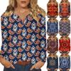 Женская футболка с принтом, длинными рукавами реглан, модный повседневный базовый топ с v-образным вырезом, обычный топ