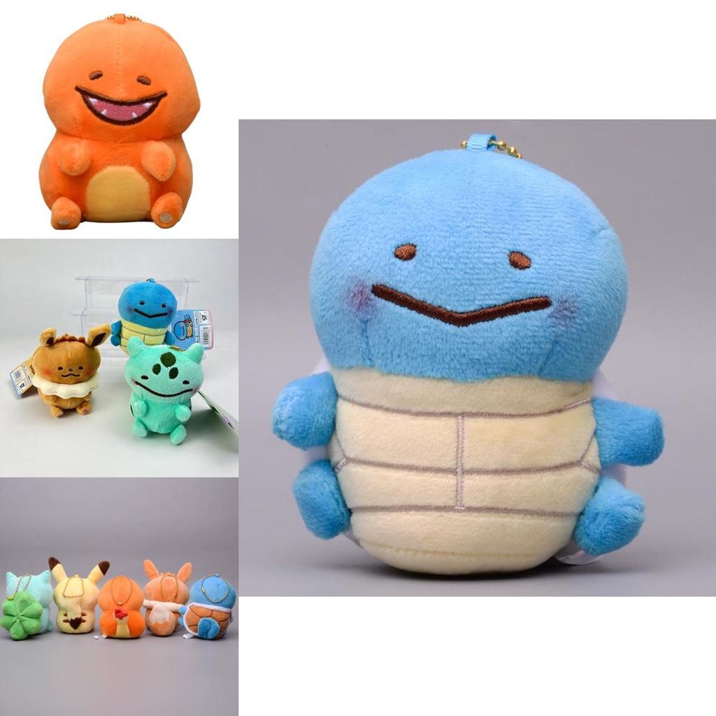 Очаровательные плюшевые брелки-покемоны с Пикачу, Сквиртлом, Чармандером, Бульбазавром и Иви. Идеально для коллекционеров!