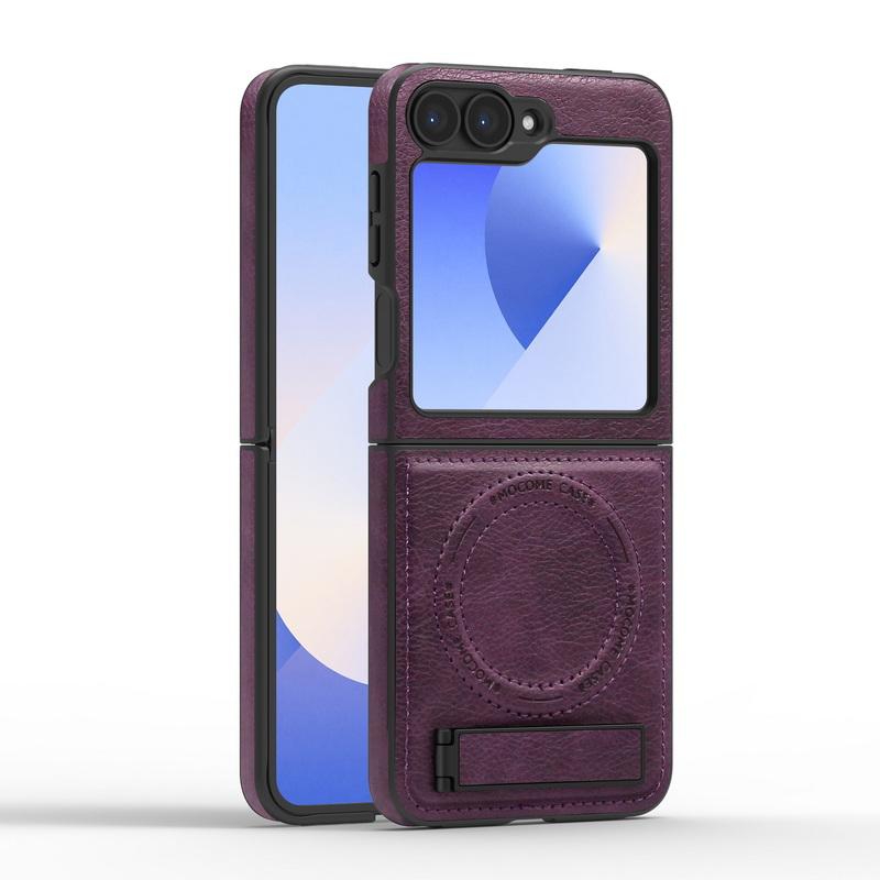 Бизнес кожаный беспроводной зарядный чехол 2 шт. для Samsung Galaxy Z Flip6 Flip5 Flip4 Flip3 магнитный противоударный складной чехол-подставка для телефона