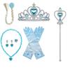 Cinderella Dress Cotton Princess Gown, 7 Accessories, Size 7-8 Years, Multicolor, 140cm, Girls Costume