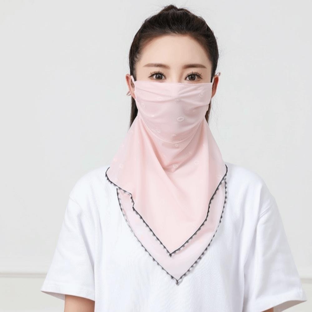 Thin Triangular Scarf Elastic Face Cover Simple Ice Silk Mask Fishing