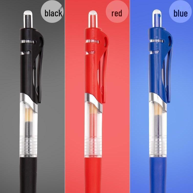 Press-Action 0.5mm Ballpoint and Sign Pen, Black/Red/Blue, for Students and Office.
