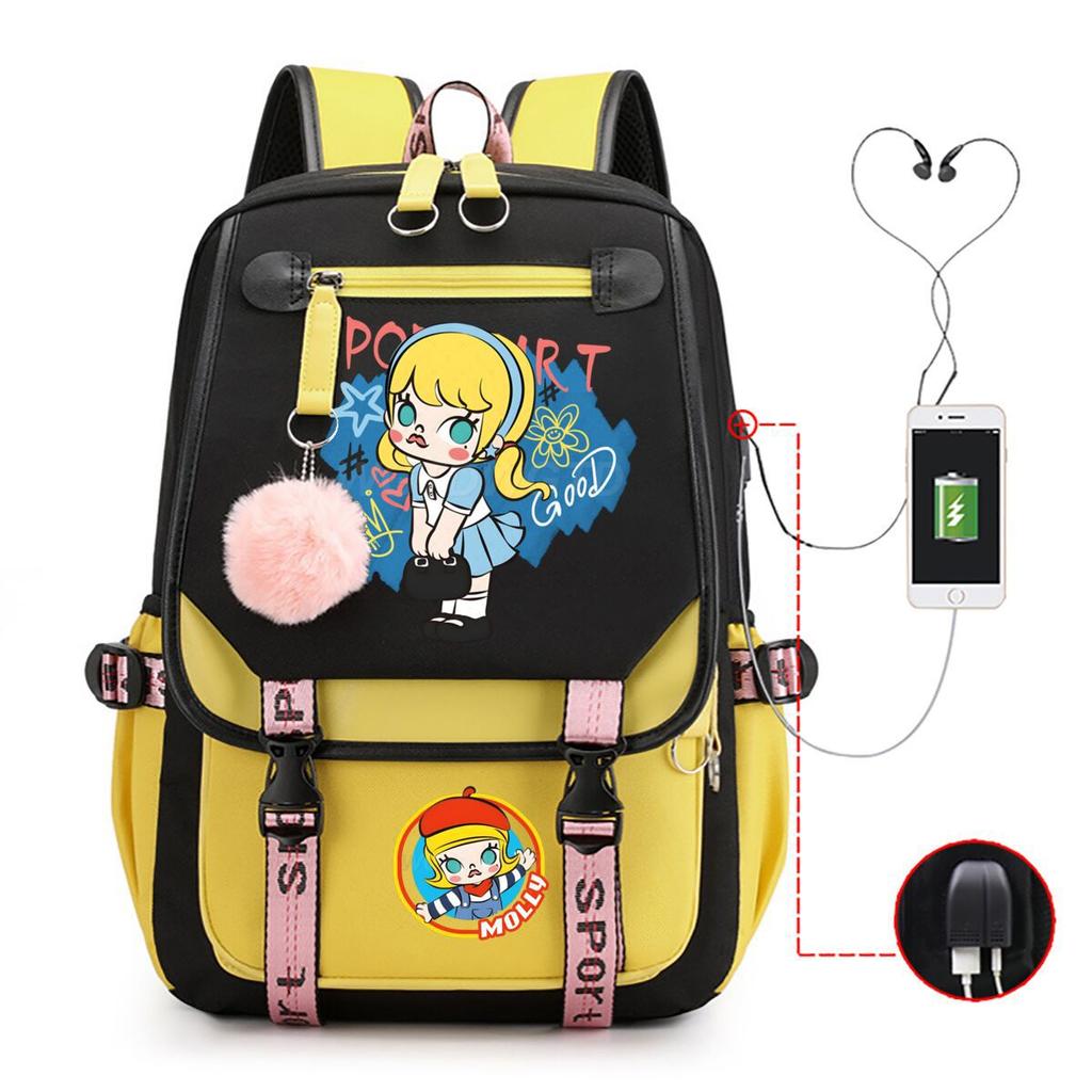 Принт модный школьный рюкзак колледж стиль средняя школа старшеклассники большая вместимость