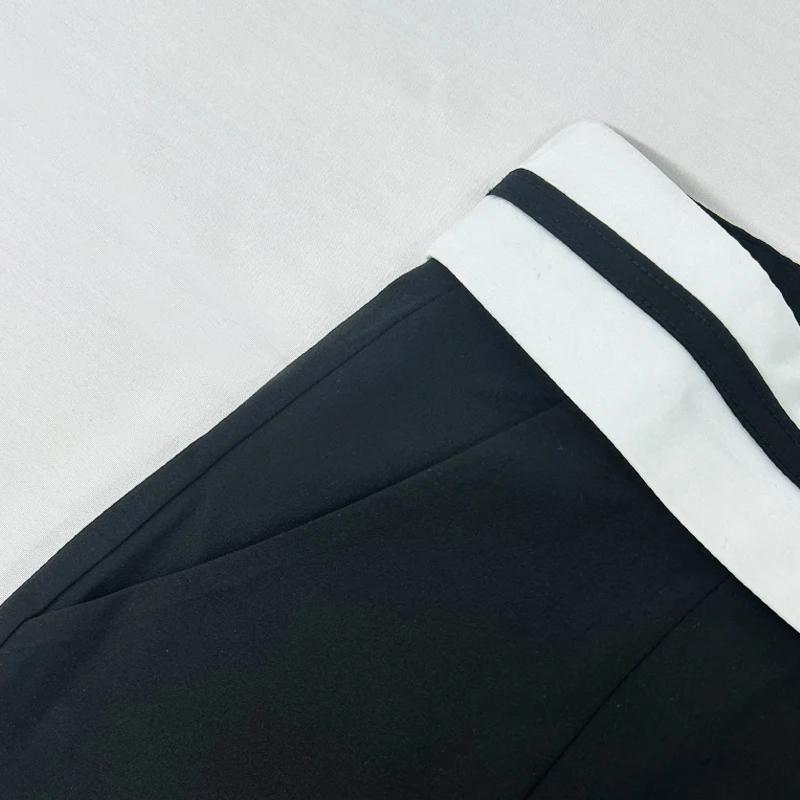 Женский комплект из двух предметов, осенний офисный простой однотонный однобортный комплект с длинными рукавами-фонариками, рубашка на пуговицах, топ, свободные брюки, новинка 2024 года