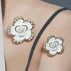 10 Pieces/set Elegant Beautiful Camellia Pearl Metal Buttons Jacket Suit Knitted Jumper Coat Flower Dress Decorations Buttons
