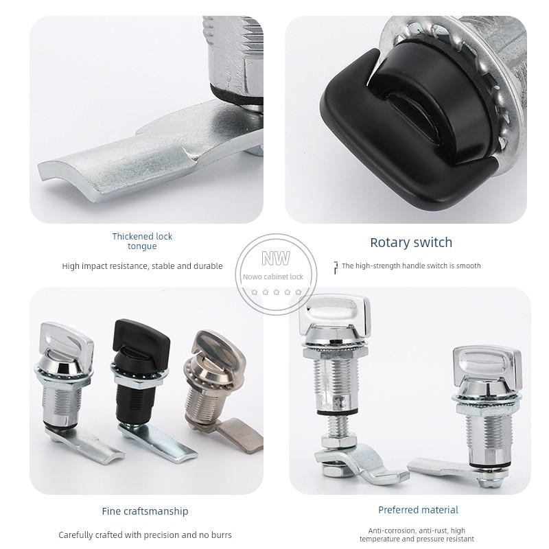 NIWO Retractable Tongue Lock Ms816-3S-1 Chrome Plated 75x75x35mm Distribution Box Lock Industrial Electrical Cabinet Lock Lock