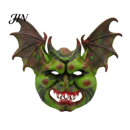 Soft PU Foam Masque Halloween Masque, Creepy Bat Devil Full Face Detailed Design Horror Evil Cosplay Party Prop for Costume Realistic