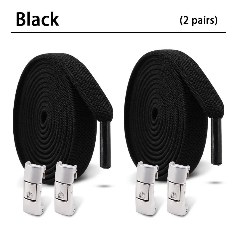 2 пары шнурков 8 мм без завязывания, шнурки с кнопочным замком без завязывания, эластичные шнурки для кроссовок, детские, взрослые, расширенные плоские шнурки для обуви