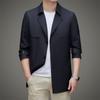 Fashionable Long-sleeved Jacket for Men In Spring New Fashion Trendy and Versatile Mid-length Korean Style Loose Solid Color Top