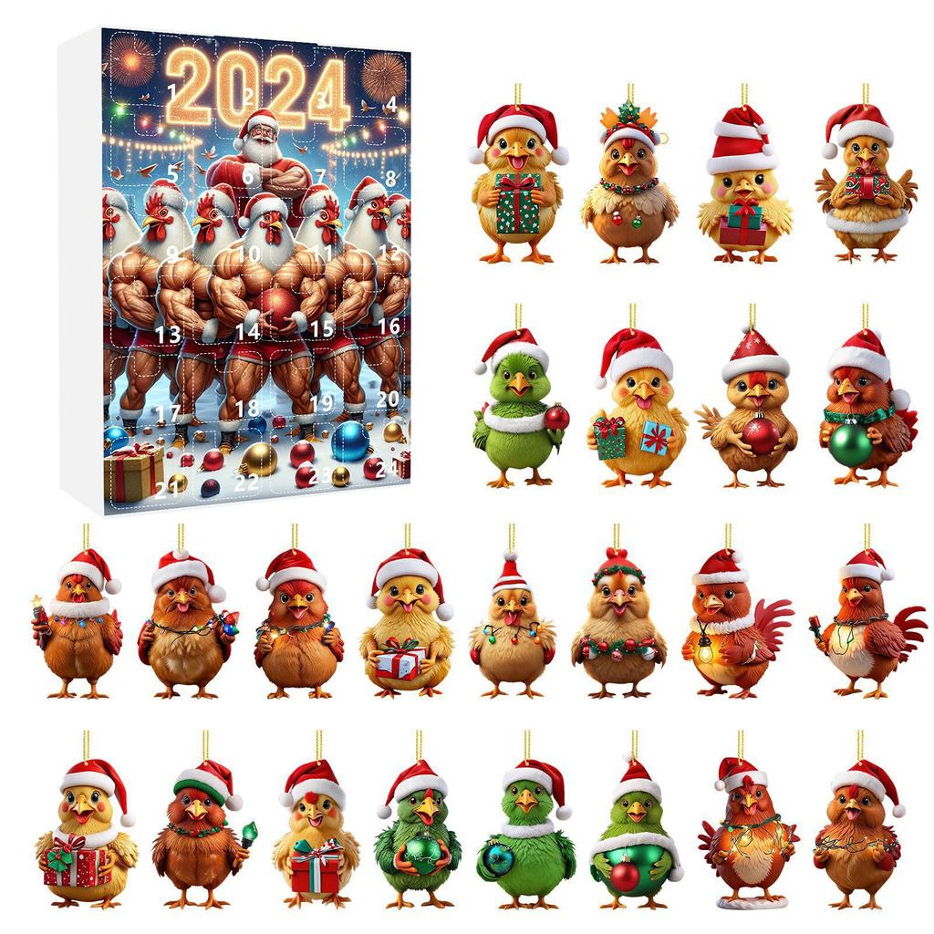 Home Decor 2024 Holiday Advent Calendar Advent Calendar Collectible 2D Funny Animal Set Commemorative Collectible Home Decor